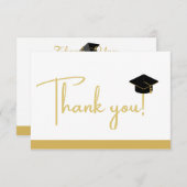 Moderne Noir et Or Blanc graduation Merci C (Devant / Derrière)