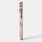 Moderne Nom Personnalisé Paillettes Floral Rose Ch (Côté gauche)