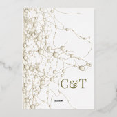 Moderne non-conformistische Pearl Gold Script Wedd Folie Uitnodiging (Achterkant)