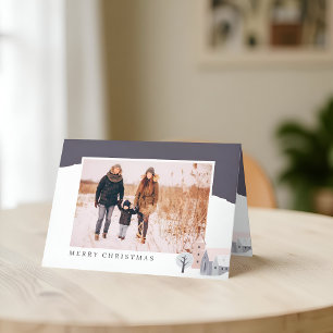 Moderne Noordse Cabin Kerstmis Feestdagen Kaart