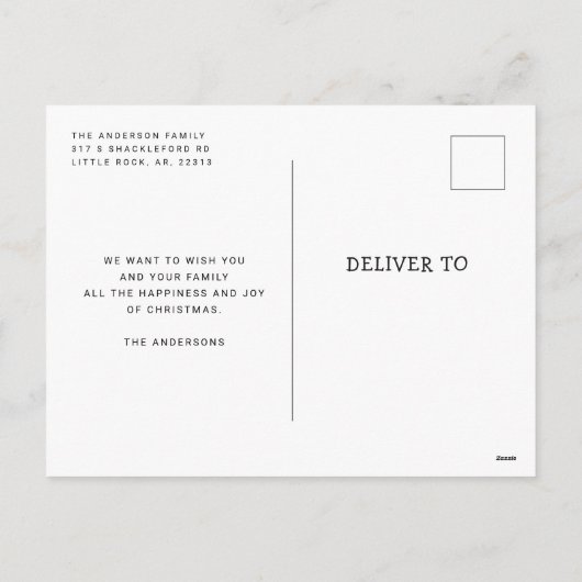 Moderne Nordic Woodland Kerstmis | rustige winter Feestdagenkaart (Achterkant)