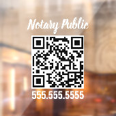 Moderne Notaris Openbaar Script Zakelijk QR Code Raamsticker (Vel 2)
