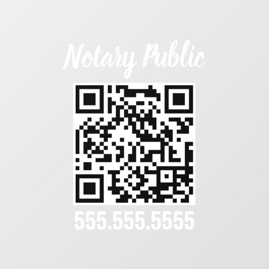 Moderne Notaris Openbaar Script Zakelijk QR Code Raamsticker (Vel)