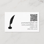 Moderne Notaris Openbaar Zwart-Wit QR Code Visitekaartje (Achterkant)