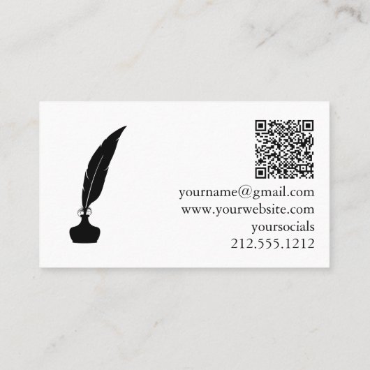 Moderne Notaris Openbaar Zwart-Wit QR Code Visitekaartje (Achterkant)