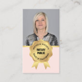Moderne Notaris Openbare Foto Blush Pink & Gold Visitekaartje (Voorkant)