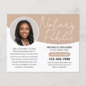 Moderne Notaris Openbare Profiel Foto QR Code Beig Flyer (Voorkant)