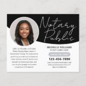 Moderne Notaris Openbare Profiel Foto QR Code Zwar Flyer (Voorkant)