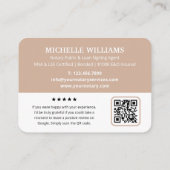 Moderne Notaris Publiek Dank u Foto QR Code Beige Visitekaartje (Achterkant)