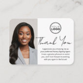 Moderne Notaris Publiek Dank u Foto QR Code Groen Visitekaartje (Voorkant)