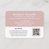 Moderne Notaris Publiek Dank u Foto QR Code Roze Visitekaartje (Achterkant)
