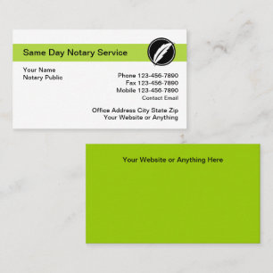 Moderne Notaris Publieke Bold Eenvoudig Visitekaartje
