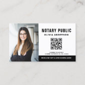 Moderne Notaris QR Code Signing Agent Foto Visitekaartje (Voorkant)