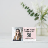 Moderne Notaris QR Code Signing Agent Foto Visitekaartje (Staand voorkant)