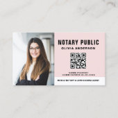 Moderne Notaris QR Code Signing Agent Foto Visitekaartje (Voorkant)