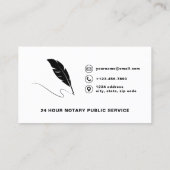 Moderne Notaris Signing Agent Foto Visitekaartje (Achterkant)