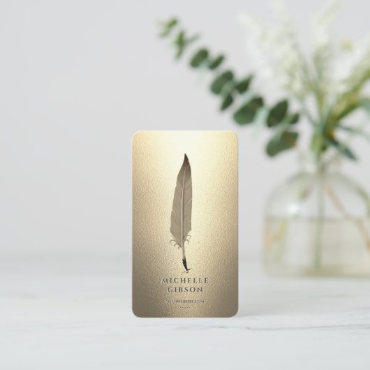 Moderne notaris Signing Agent Goud Elegant Monogra Visitekaartje (Staand voorkant)