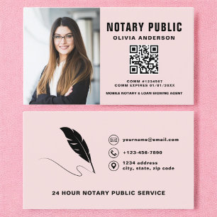 Moderne Notaris Signing Agent QR Code Foto Visitekaartje