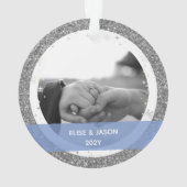 Moderne Notre premier Noël Marié 2 Photos (dos)