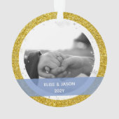 Moderne Notre premier Noël Marié 2 Photos (dos)