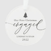 Moderne Notre premier ornement photo de Noël engag (devant)