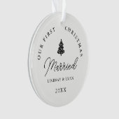 Moderne Notre première photo de Noël mariée (devant)