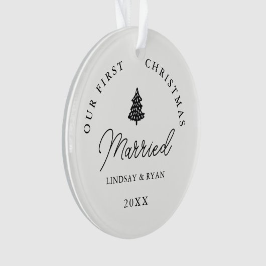 Moderne Notre première photo de Noël mariée (devant)