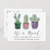 Moderne Nous avons déplacé Faire-part Cactus (Devant / Derrière)