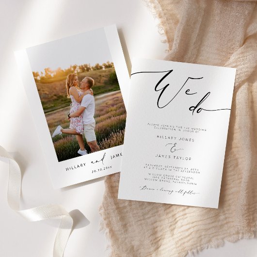 Moderne Nous faisons Calligraphie Faire-part de ma