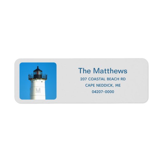 Moderne nubble Lighthouse Return Address Etiket (Voorkant)