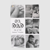 Moderne Nummer Een Papa Fotocollage Golfhanddoek (Voorkant)