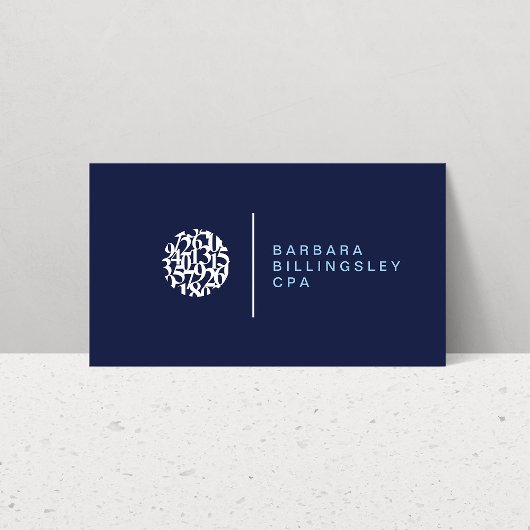 Moderne Nummers Logo II Accountant Visitekaartje