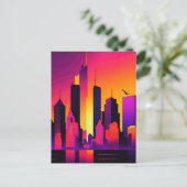 Moderne NYC Skyline Graphic Briefkaart (Staand voorkant)