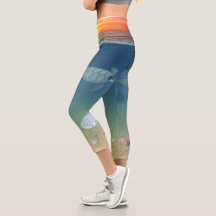 Moderne oceaan zonsopgang, schildpadden en parels