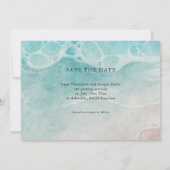 Moderne Oceaangewaterde Aquarel Bruiloft Save The Date (Achterkant)