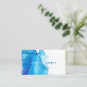 Moderne Ocean Beachy Blue Aquarel visitekaartjes (Staand voorkant)