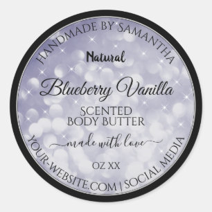 Moderne Ocean Blue Sparking Glitter Product Labels