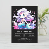 Moderne Ocean Mermaid Verjaardag Kaart (Staand voorkant)