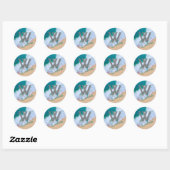 Moderne Ocean Wave Surf Sticker - Aangepaste Monog (Vel)