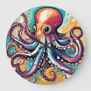 Moderne Octopus Abstract Grote Klok