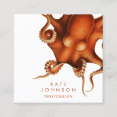 Moderne Octopus Coastal QR Code Social Media Vierkante Visitekaartje (Voorkant)