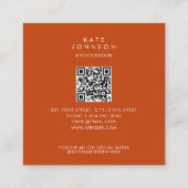 Moderne Octopus Coastal QR Code Social Media Vierkante Visitekaartje (Achterkant)