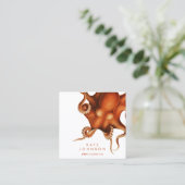 Moderne Octopus Coastal QR Code Social Media Vierkante Visitekaartje (Staand voorkant)