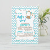 Moderne Oerwoud Safari Monkey Baby shower Uitnodig Kaart (Staand voorkant)