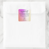 Moderne olievlek Holografische Ingrediëntenetikett Vierkante Sticker (Tas)