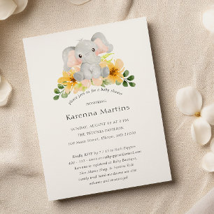 Moderne Olifant Bloemen Geslachtsonafhankelijke Ba Kaart