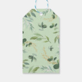 Moderne olifant groen gouden bladeren Baby shower Cadeaulabel (Achterkant)