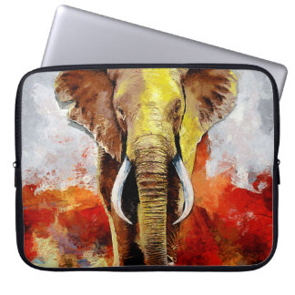 Moderne olifantenolieverfschilderij Abstract Laptop Sleeve
