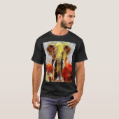 Moderne olifantenolieverfschilderij Abstract T-shirt (Voorkant volledig)