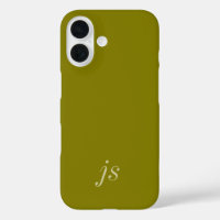 Moderne olijfgroene witte monogramnaam